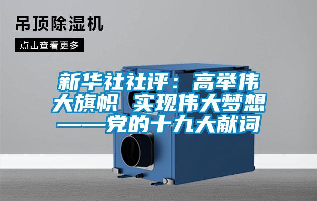 新華社社評:高舉偉大旗幟 實現偉大夢想——黨的十九大獻詞
